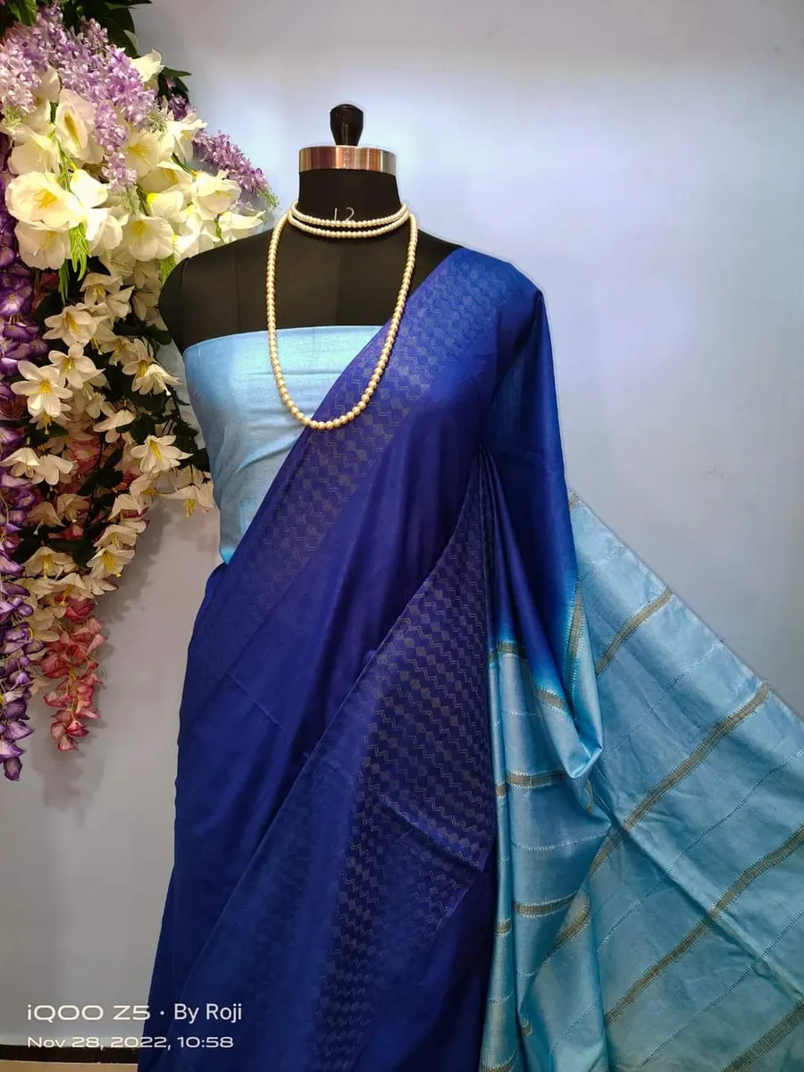 Graceful Kota Viscose Silk Saree with Elegant Dupion Borders